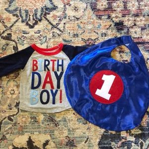 Mud Pie birthday boy shirt and cap